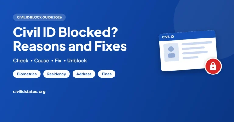 Kuwait Civil ID Blocked or Suspended: Reasons and How to Fix guide by civilidstatus.org