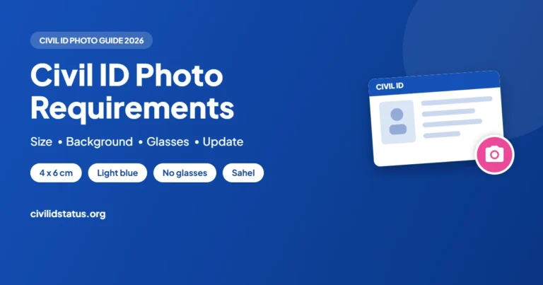 Kuwait Civil ID Photo Requirements 2026: Size, Background, Update guide by civilidstatus.org