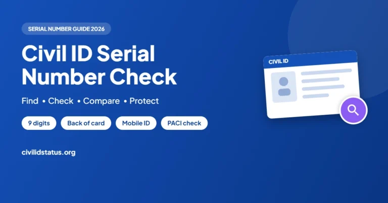 Kuwait Civil ID Serial Number Check: Where to Find It (2026) guide by civilidstatus.org