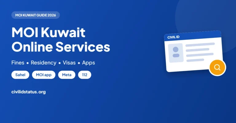 MOI Kuwait Online Services Guide: Fines, Residency, Visas, Apps guide by civilidstatus.org