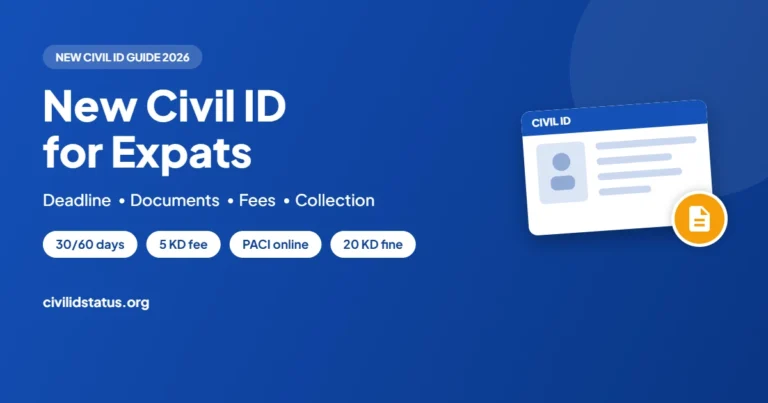 New Civil ID for Expats in Kuwait: Deadline, Documents and Fees guide by civilidstatus.org