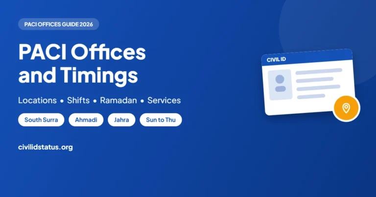 PACI Office Locations and Timings in Kuwait (2026 Guide) guide by civilidstatus.org
